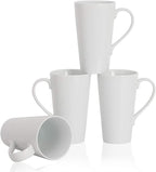 Buyajuju Large Coffee Mugs Set, 16 OZ Tall Coffee Cups with Handle, White Coffee Mugs Set of 4 for Coffee, Tea, Cocoa, Latte, Milk