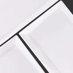 Supernal 12pcs White Plastic Serving Trays,15''X10'' Decorative Serving Trays,Slanted Rectangle Platter,Plastic Fast Food Tray,Wedding Platter Party Trays,Disposable Serving Party