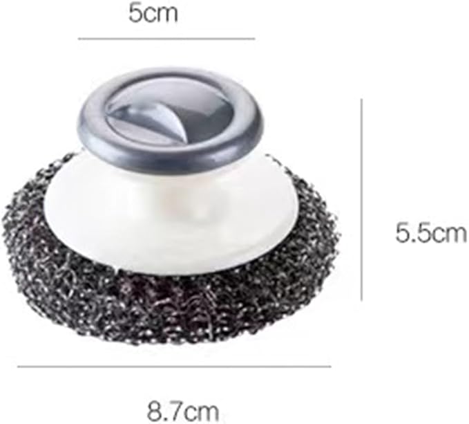 2Pcs Stainless Steel Wool Scrubber with Handle and 1 Pcs Dish Brush,Heavy Duty Pot Scrubbers Dish Scrubber Cleaning Brush Wash for Kitchen Pots, Grills, Pans, Sink (1+2)