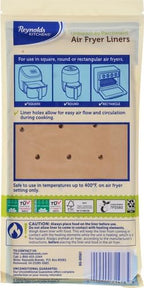 Reynolds Kitchens Air Fryer Liners Disposable, Unbleached Parchment Paper Sheets, 50 Count (Pack of 4)