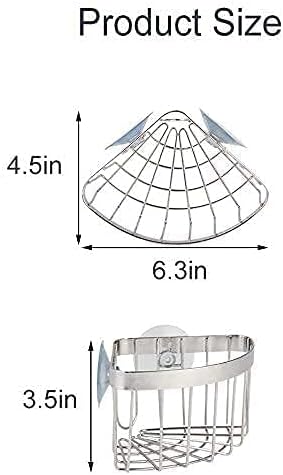 Dish Cloth Hanger+Sponge Holder +corner sink caddy Save Space Triangle 2-in-1 Sink Caddy, No Drilling with 2PCS Suckers(90° RIGHT ANGLE CORNER ONLY)