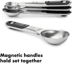 OXO Good Grips 4 Piece Stainless Steel Measuring Spoons with Magnetic Snaps, (Pack of 2)