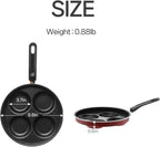 4-Cup Egg Frying Pan Skillet, Non Stick Egg Cooker Pan, Omelet Pan For Breakfast Pancake, Crepe Pan Gas Stove & Electronic