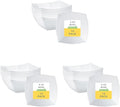 Restaurantware Moderna 8 Ounce Fancy Plastic Bowls 10 Square Disposable Salad Bowls - Durable Heavy-duty White Plastic Bowls For Warm And Cold Foods (Pack of 3)