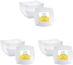 Restaurantware Moderna 8 Ounce Fancy Plastic Bowls 10 Square Disposable Salad Bowls - Durable Heavy-duty White Plastic Bowls For Warm And Cold Foods (Pack of 3)
