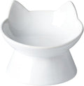 ABRUTY Cat Food Bowl, 5 OZ Ceramic Elevated Kitten Water Bowl, 15° Tilted Raised Pet Feeder, Anti Vomiting and Whisker Friendly Dishes for Fat Faced, Cat, Kitten, Small Dog