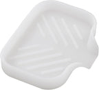 MicoYang Silicone Bathroom Soap Dishes with Drain Spout-Bathroom and Kitchen Sink Organizer,Sponge Holder,Dish Soap Tray,Perfect for Dispenser,Scrubber,Bottle,Cup on Counter Translucent 4.9"×3.2"