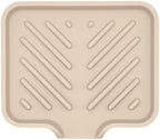 Happitasa Silicone Soap Dish Tray and Sponge Holder with Drain Chute and Feet | 3-Way Sloped Design | Bathroom and Kitchen Sink Organizer Caddy (Sand Dollar, 5"x4", 3.5 Ounces)