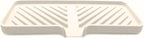 Happitasa Silicone Soap Dish Tray and Sponge Holder with Drain Chute and Feet | 3-Way Sloped Design | Bathroom and Kitchen Sink Organizer Caddy (Vanilla Cream, 10"x4", 7.8 Ounces)