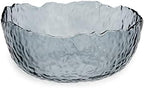 TOSSOW Glass Salad Bowl Irregular Shape Serving Bowls, 25 oz Pyrex Mixing Bowls for Kitchen Prep, Fruit, Snack, Dessert, and Candy Dishes or Nut Bowls(Grey)