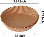 Air Fryer Liners Disposable, 100 PCS Non-stick Parchment Paper Liners Round, Grease Proof Bakery Baking Paper for Airfryer Basket Roasting, Oil-proof, Food Grade, Air Fryer Accessories