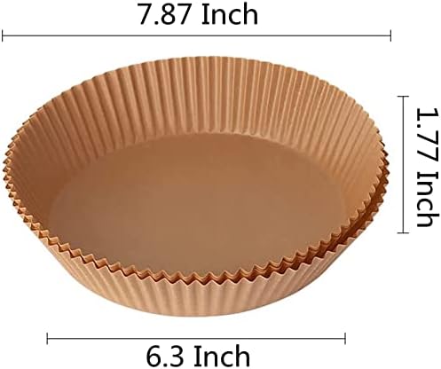 Air Fryer Liners Disposable, 100 PCS Non-stick Parchment Paper Liners Round, Grease Proof Bakery Baking Paper for Airfryer Basket Roasting, Oil-proof, Food Grade, Air Fryer Accessories