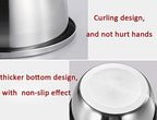 meleg otthon Stainless Steel Bowl,1.5QT Salad Bowl,Metal Bowls,Stainless Steel Basin, Deeper Edge Mirror Finish Dishwasher Safe bowl (S)…