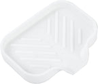 MicoYang Silicone Bathroom Soap Dishes with Drain Spout-Bathroom and Kitchen Sink Organizer,Sponge Holder,Dish Soap Tray,Perfect for Dispenser,Scrubber,Bottle,Cup on Sink or Counter-White 4.9"×3.2"