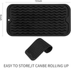 MicoYang Silicone Dish Drying Mat for Multiple Usage,Easy clean,Eco-friendly,Heat-resistant Silicone Mat for Kitchen Counter or Sink,Refrigerator or Drawer Liner Black S 12 inches x 6 inches
