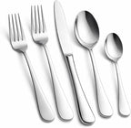Silverware Set for 8, Stainless Steel Flatware Cutlery Set for 8, Mirror Polished, Dishwasher Safe, Tableware Set for Home, Kitchen, Wedding, Party