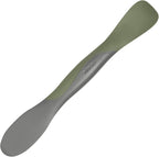 Tovolo Scoop and Spread Large Dual End Silicone Sandwich Spreader Tool with Nylon Handle, BPA Free Dishwasher Safe Silicone and Nylon Tool for Spreading and Scooping, Thyme Green and Charcoal Gray