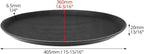 QWORK 16-Inch Round Non-Slip Serving Trays – 4 Pack Rubber Surface Plastic Tray Set for Restaurant, Café & Bar