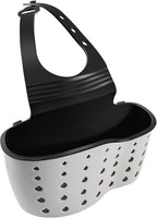 Kitchen Sink Caddy Sponge Holder for Kitchen Sink Accessories Organizer Dish Sponge Holder Ajustable Strap Faucet with Drain Holes for Drying (1 pc Beige)