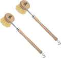 LOLA -The Original - Tampico Vegetable & Dish Brush, 2 Pack, Sustainable Wood Ergonomic Handle w/Tampico Fiber Bristles