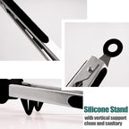 Kitchen Tongs, 9 Inch Tongs for Cooking with Silicone Tips, Food Grade Small Silicone Tong, Mini Serving Tongs for Nonstick Pans, BBQ, Salad, Set of 3, Black