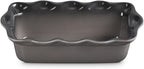 Le Creuset Stoneware Heritage Fluted Loaf Pan, 9", Oyster