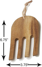 Woodard & Charles Acaica Wood 12" x 5" Serving Bowl Set with Serving Hands, 3 Piece Set