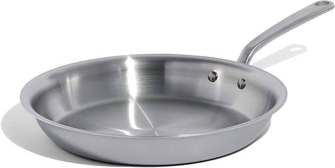 Made In Cookware | 12-Inch Stainless Steel Frying Pan | 5 Ply Stainless Clad | Professional Cookware | Crafted in Italy | Induction Compatible