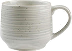 Sango Siterra Artist's Blend 17 oz. Stoneware Mug Set- Service for 4, Rustic Design, Green/White/Beige, Scratch-Resistant, Microwave & Dishwasher Safe, for Everyday Dining & Entertainment