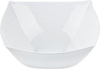Restaurantware Moderna 8 Ounce Fancy Plastic Bowls 10 Square Disposable Salad Bowls - Durable Heavy-duty White Plastic Bowls For Warm And Cold Foods (Pack of 3)