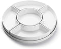 Sweese Porcelain Divided Serving Dishes, Relish Tray, Serving Bowls for Parties - Perfect for Chips and Dip, Veggies, Candy and Snacks, White