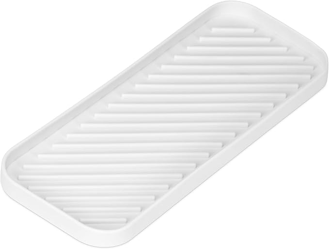 DecorRack Sponge Holder for Kitchen Sink, Bathroom and Kitchen Sink Organizer, Flexible & Durable Soap Dish for Any Countertop (White, 1 Pack)