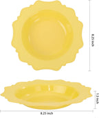 COLOSUS Yellow Plastic Party Bowls (60 Pack) 12 Oz Disposable Soup/Salad Bowl, Fancy Shatterproof Dinnerware for Catering, Holidays, Weddings, and Everyday Use