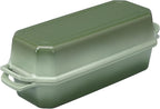 Bread Pan Cast Iron Loaf Pan with Lid Bread Loaf Pan 13x5 Inch Enameled Cast Iron Sourdough Bread Pan,AquaGreen