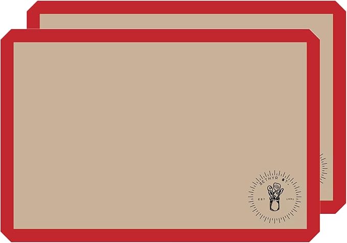 Silicone Baking Mats, Full Size Baking Sheet Liners, Multi Pack,16 x 24 inch, Non-Stick, Silicone Baking Sheet Liner, Perfect For Baking Macarons Cookies And Cakes (Full Size, 2, Baking Mats) 40x60 cm