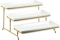 YHOSSEUN 3 Tier Serving Tray for Party, Tiered Serving Platters and Trays, 14 Inch Tiered Tray Stand, Dessert Stand, Serving Stand, Dessert Table Display Set with Collapsible Sturdier Metal Rack