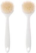 Facjoleco Dish Brush with Handle, Pot Brush, 2 Pack Kitchen Scrub Brushes for Cleaning, Dish Scrubber with Soft Bristles for Sink, Pots, Pans