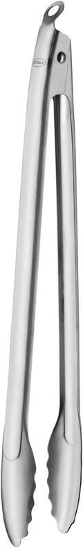 Rösle Stainless Steel Lock and Release Click Tongs, 17-inch