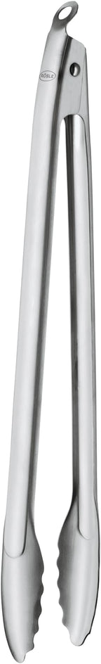 Rösle Stainless Steel Lock and Release Click Tongs, 17-inch
