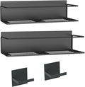 Magnetic Spice Rack For Refrigerator, Space Saving Magnetic Shelf For Fridge Black 2 Pack