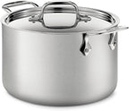 All-Clad D5® Stainless Steel Core 4 Quart Soup Pot With Lid - Made in the USA - The Upgrade for Supremely Even Heat- Oven Safe & Induction Compatible Cookware