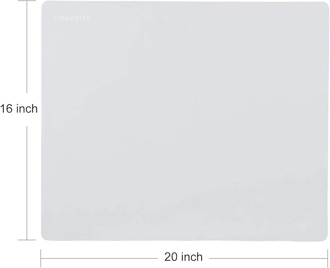 LONGFITE Silicone Baking Mat for Dough Rolling Pastry Fondant Mat Large Nonstick and Nonskid Heat Resistent, Countertop Protector, Dining Table Mat and Placemat (Large, Gray)