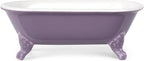 6.5" Ceramic Mini Decorative Clawfoot Bathtub Bar Soap Dish, Kitchen Sponge Holder and Shower Tray for Bathroom, 1 Pack(Lavender)