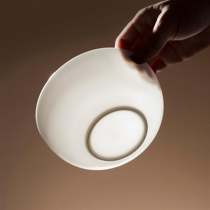 KINGSTONE 18-Piece Bone China Dinnerware Set for 6, Lightweight Porcelain Round Plates and Bowls Set, Durable Scratch Resistant Ceramic Dinner Set, Microwave & Dishwasher Safe, Ivory White