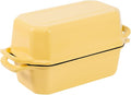 Bread Pan Cast Iron Loaf Pan with Lid Bread Loaf Pan 8.5x4.5 Inch Loaf Pan Enameled Cast Iron Sourdough Loaf Pan, Yellow