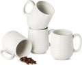 MEKY Coffee Mugs, 15 OZ Ceramic Coffee Cups Set of 4, Latte Mug with Handle for Latte Milk Cappuccino Cocoa Mocha Tea For Dad and Mom as Gifts, Dishwasher Microwave Safe, Arctic White