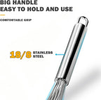 18/10 Stainless Steel Large Whisk Set of 2, 15.5 inch Heavy Duty Long Whisk and 12 inch Whisks, Suitable for Deep Pots or Big Bowl, Mixing, Beating, Blending