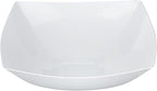 Restaurantware Moderna 64 Ounce Fancy Plastic Bowls 10 Square Disposable Salad Bowls - Durable Heavy-duty White Plastic Bowls For Warm And Cold Foods