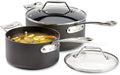 All-Clad Essentials Hard Anodized Nonstick Sauce Pan Set 4 Piece, 2.5, 4 Quart Oven Broiler Safe 500F Pots and Pans, Cookware Black