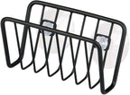 mDesign Metal Sponge Holder for Kitchen Sink with Suction Cups - Small Holder for Sponges in the Kitchen or Soap Holder in the Bathroom - Quick Drying Open Wire Basket - Ronde Collection - Matte Black